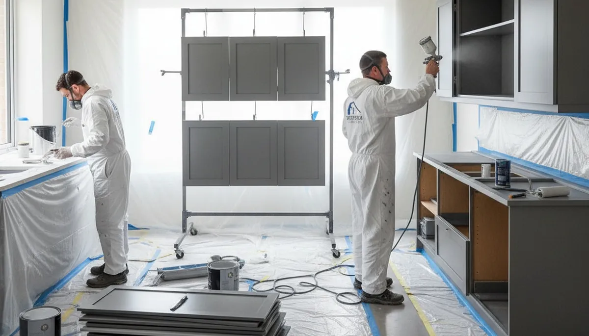 Cabinet painting service in Baltimore, MD for durable, polished kitchen cabinet refinishing