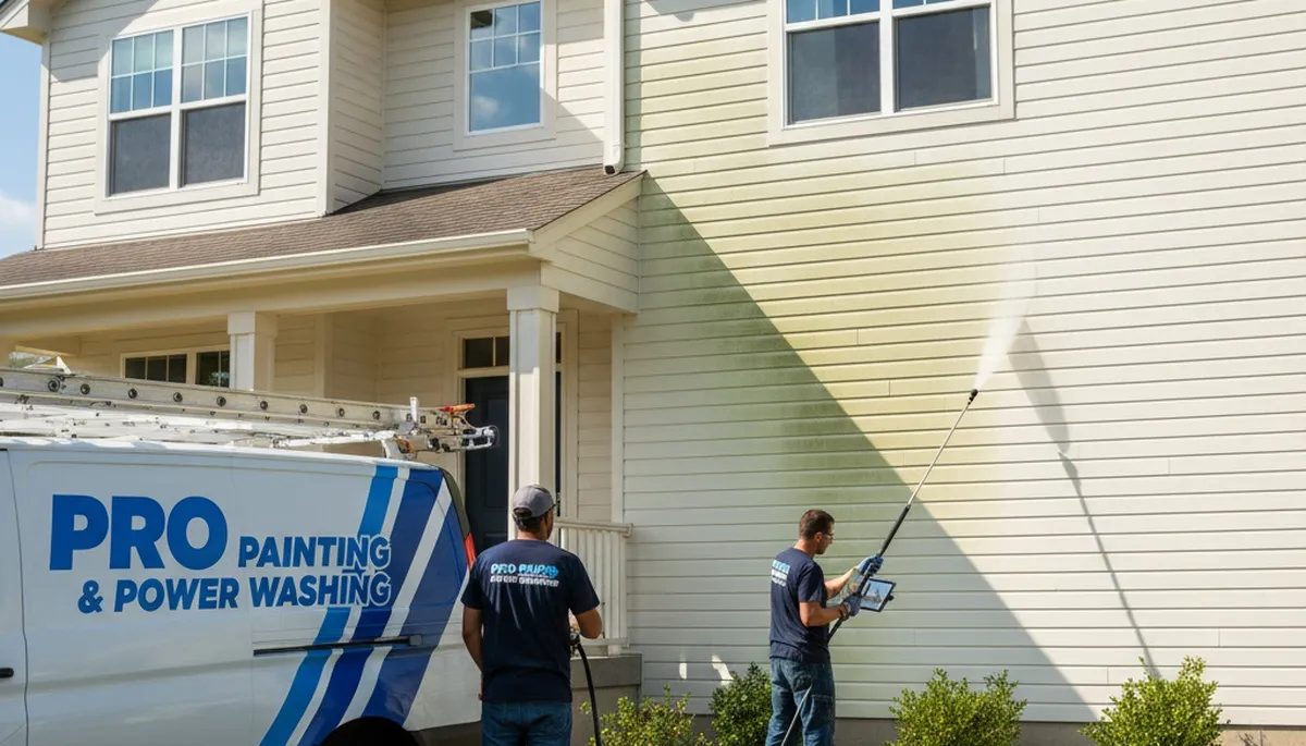 Vinyl siding pressure cleaning in Baltimore, MD for algae and grime removal