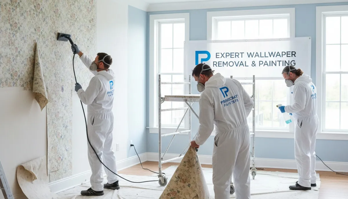Baltimore, MD wallpaper removal service for smooth, paint-ready walls by Baltimore Paint Pros